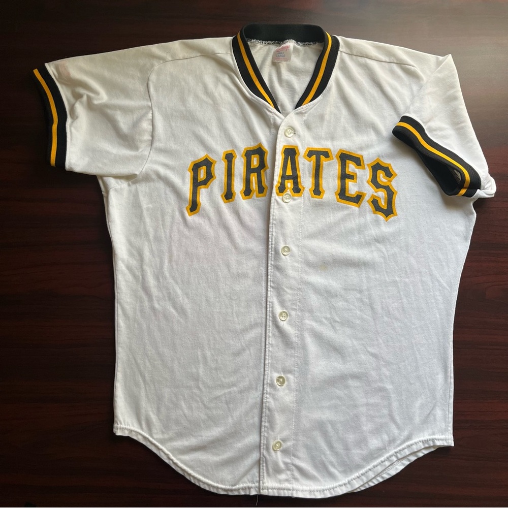 Vintage Pittsburgh Pirates Jersey Rawlings White MLB Baseball USA Sz Large